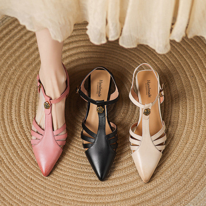 Viara Genuine Leather Heels  Liora Lane Boutique