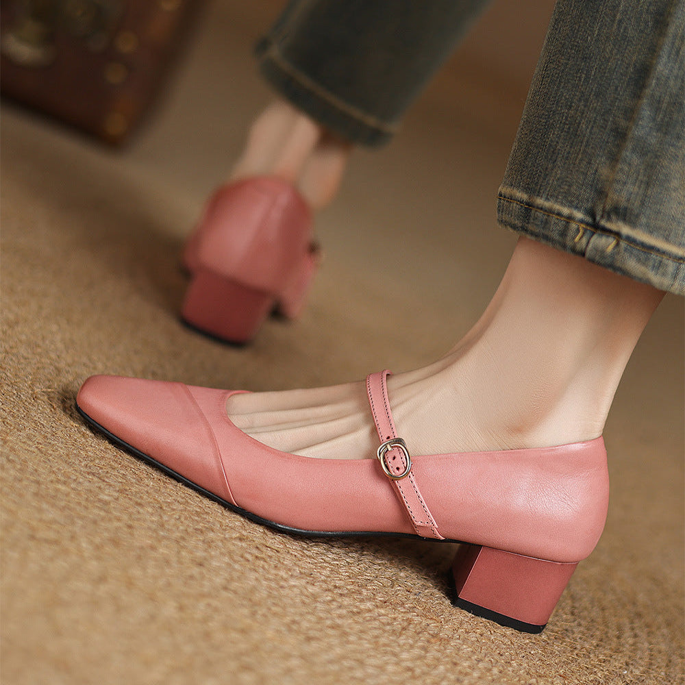 Clarette Genuine Leather Heels  Liora Lane Boutique