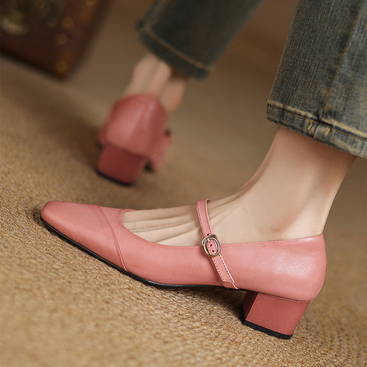 Clarette Genuine Leather Heels  Liora Lane Boutique