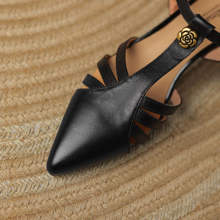 Viara Genuine Leather Heels  Liora Lane Boutique