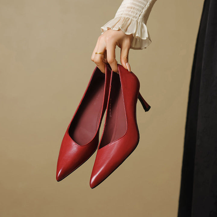 Noira Genuine Leather Heels  Liora Lane Boutique