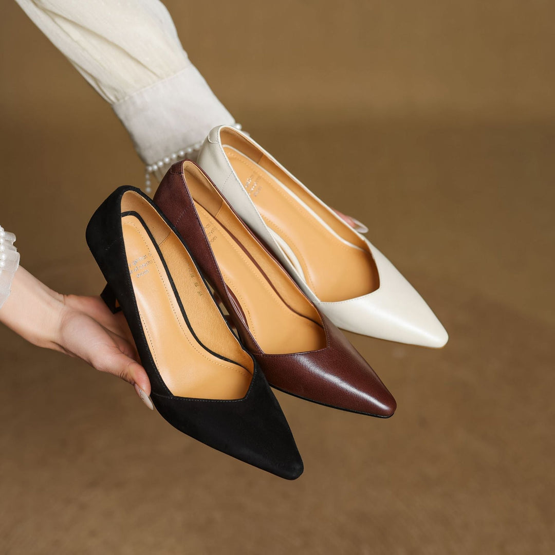 Zyne Genuine Leather Heels  Liora Lane Boutique