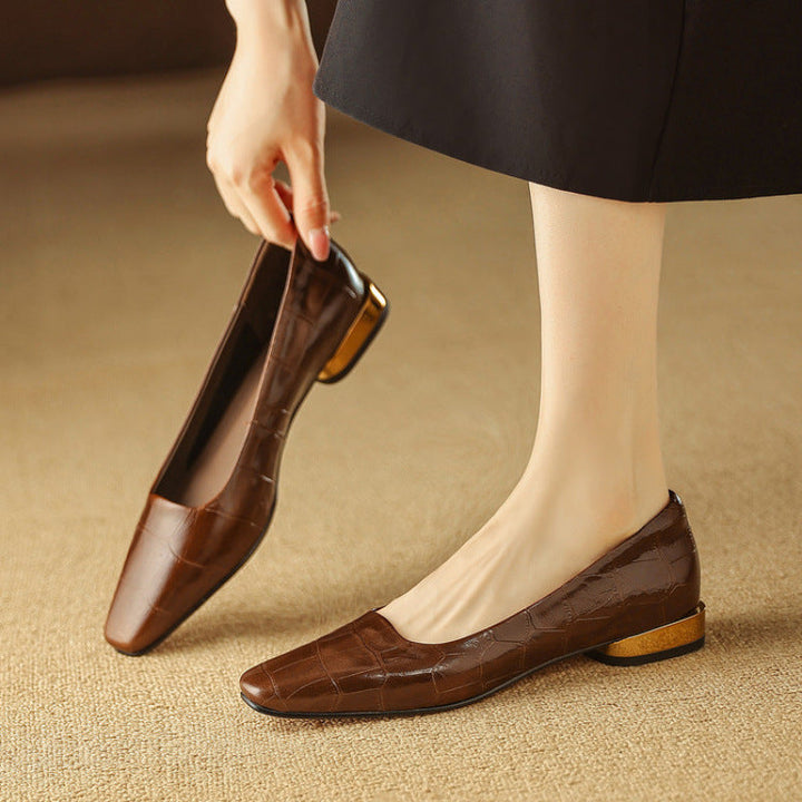 Celene Genuine Leather Heels  Liora Lane Boutique  Brown / 9.5 119.99