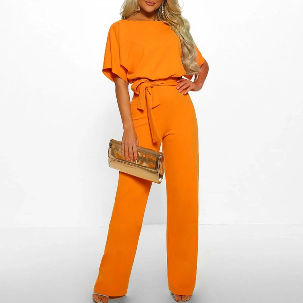 Elegant Sandstone Belted Jumpsuit Jasmine's Boutique Australia