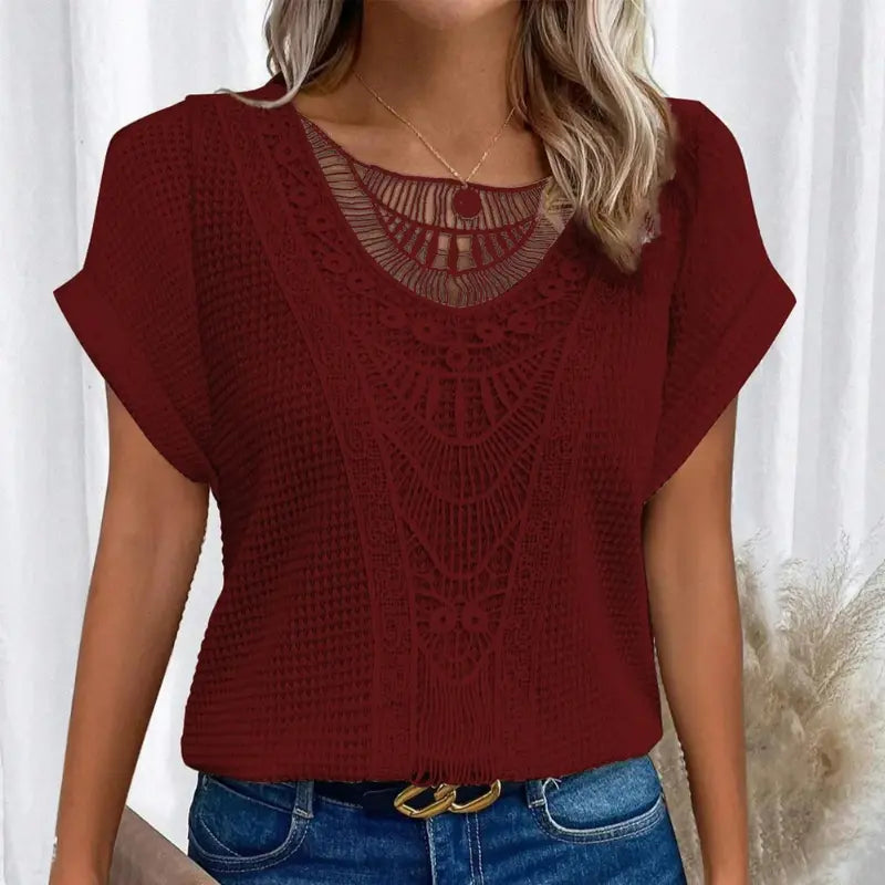 Boho Lace Accent Knit Top Jasmine's Boutique Australia