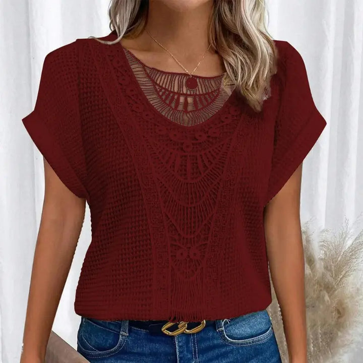 Boho Lace Accent Knit Top Jasmine's Boutique Australia