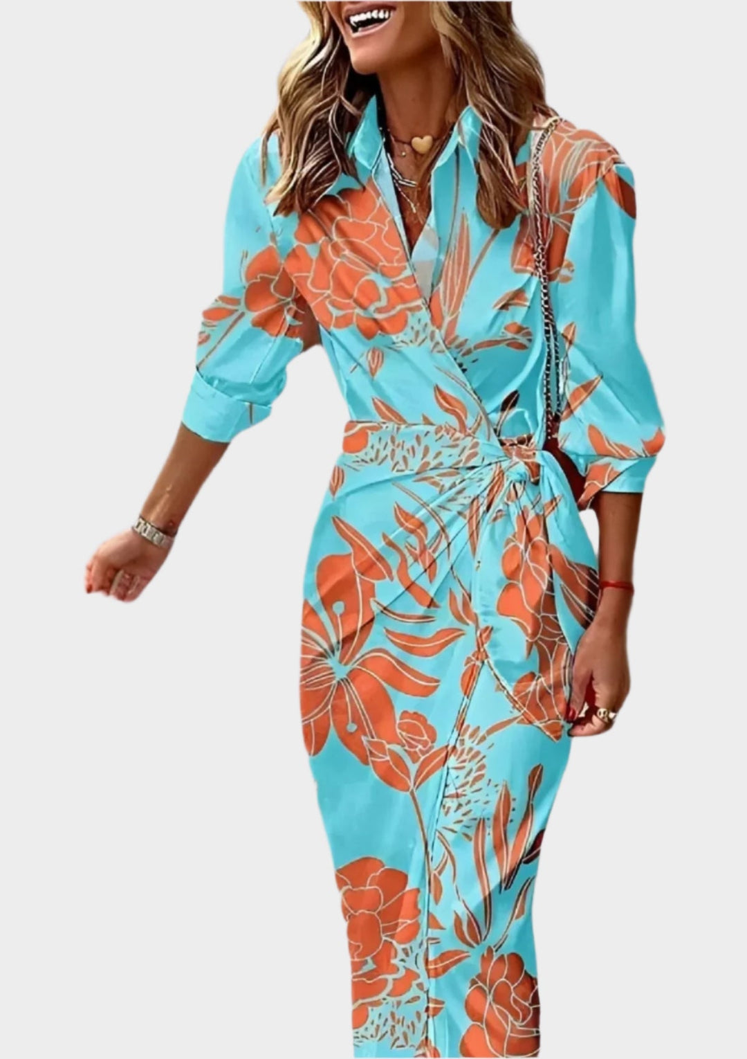 Printed Dress with Adjustable Waist Jasmine's Boutique Australia