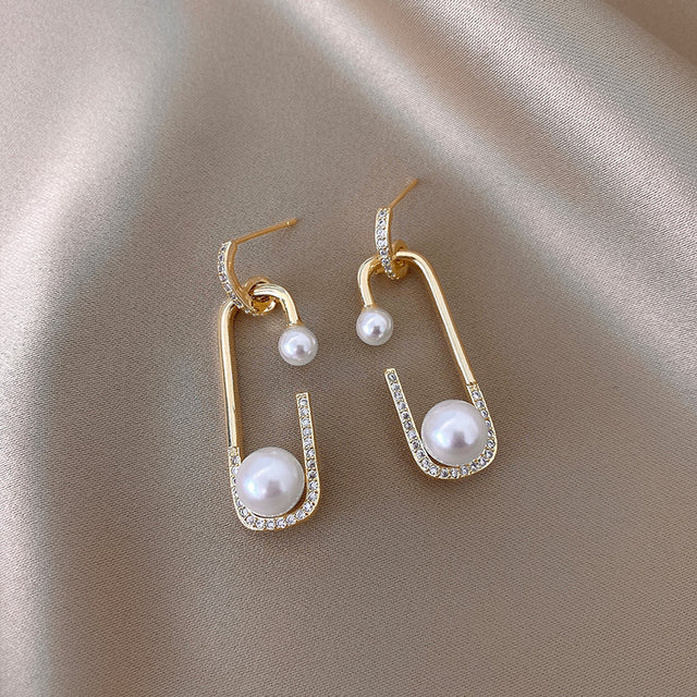 Pearl and Zirconia Clip Earrings in Gold Jasmine's Boutique Australia