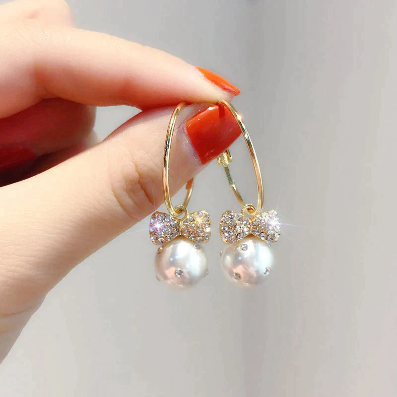 Pearl and Cubic Zirconia Earrings in Gold Jasmine's Boutique Australia