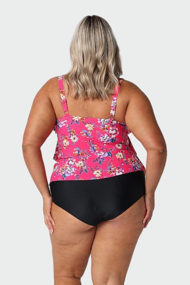 Bright Pink Floral Ruffle Tankini Top Jasmine's Boutique Australia