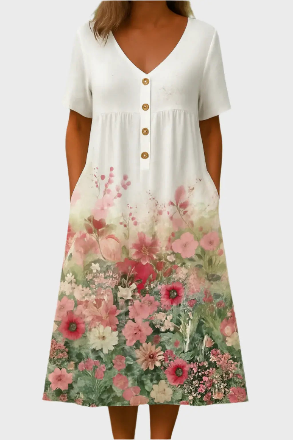 Blooming Meadow Button-Up Midi Dress Jasmine's Boutique Australia