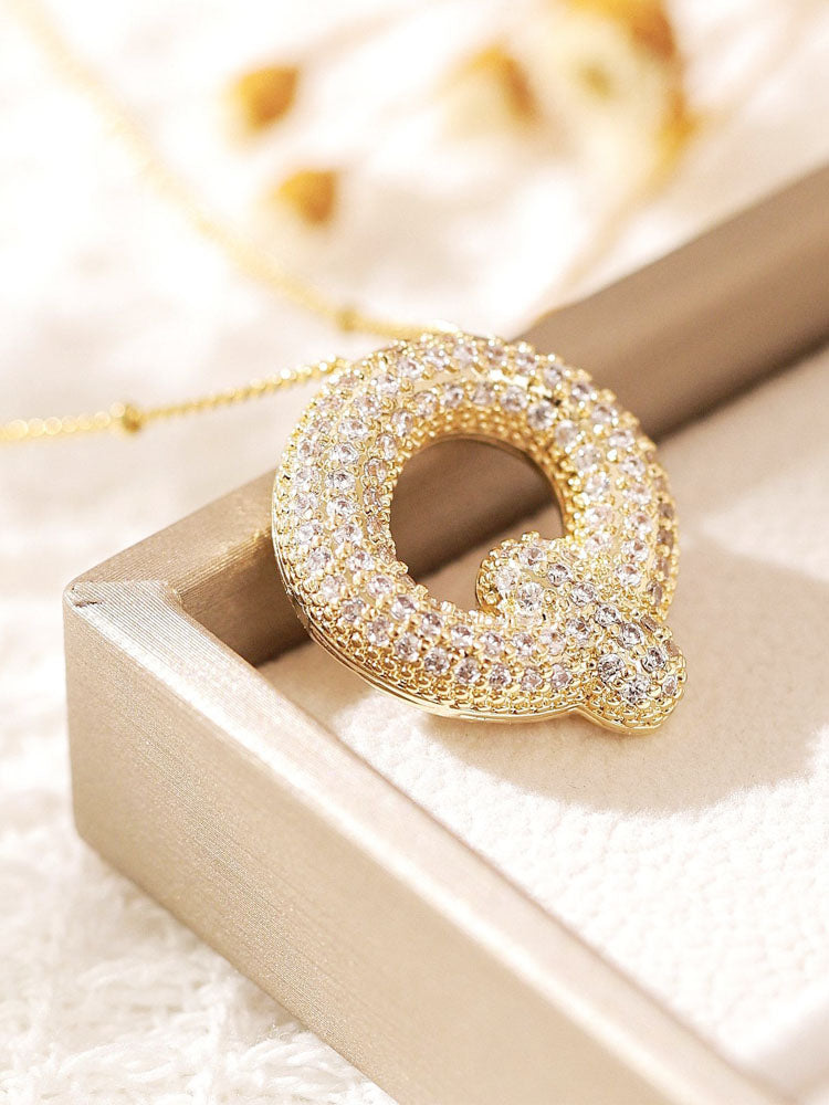 Pavé Bubble Letter Monogram Necklace Jasmine's Boutique Australia