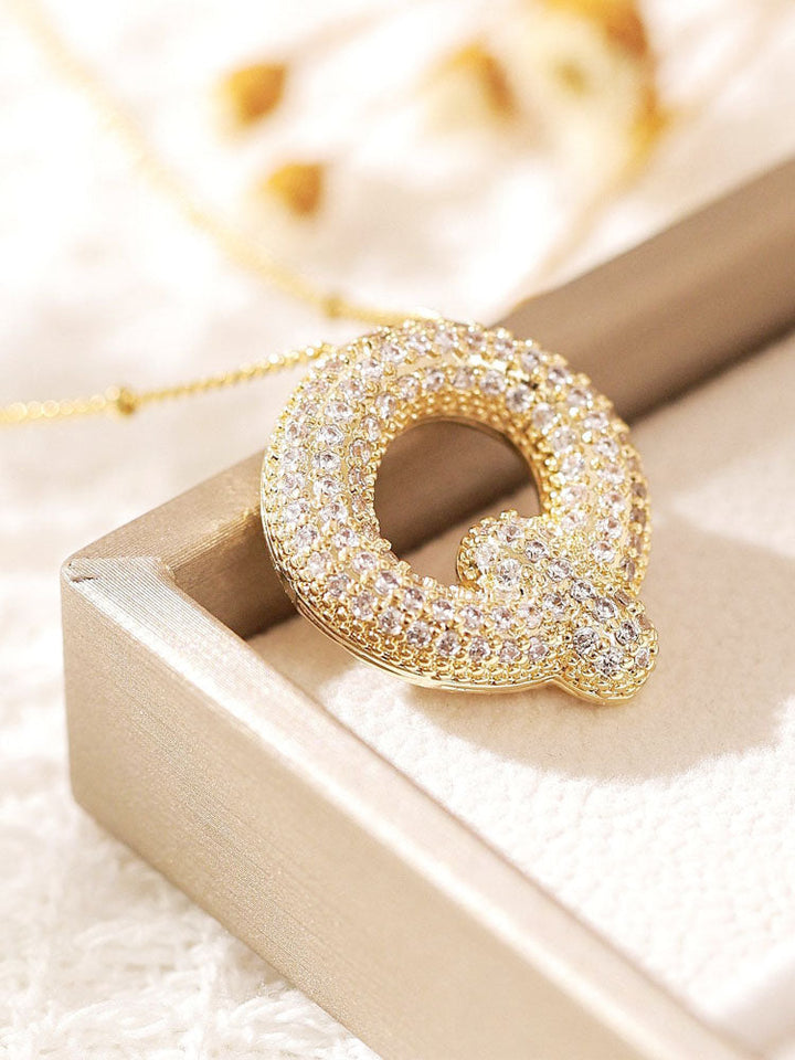 Pavé Bubble Letter Monogram Necklace Jasmine's Boutique Australia