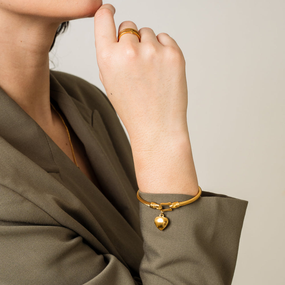Gold Heart-Shaped Bracelet Jasmine's Boutique Australia