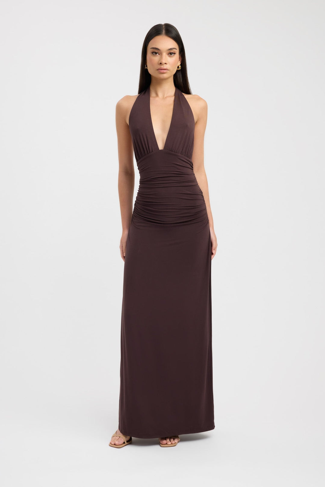 Mocha Elegance Halter Maxi Dress Jasmine's Boutique Australia