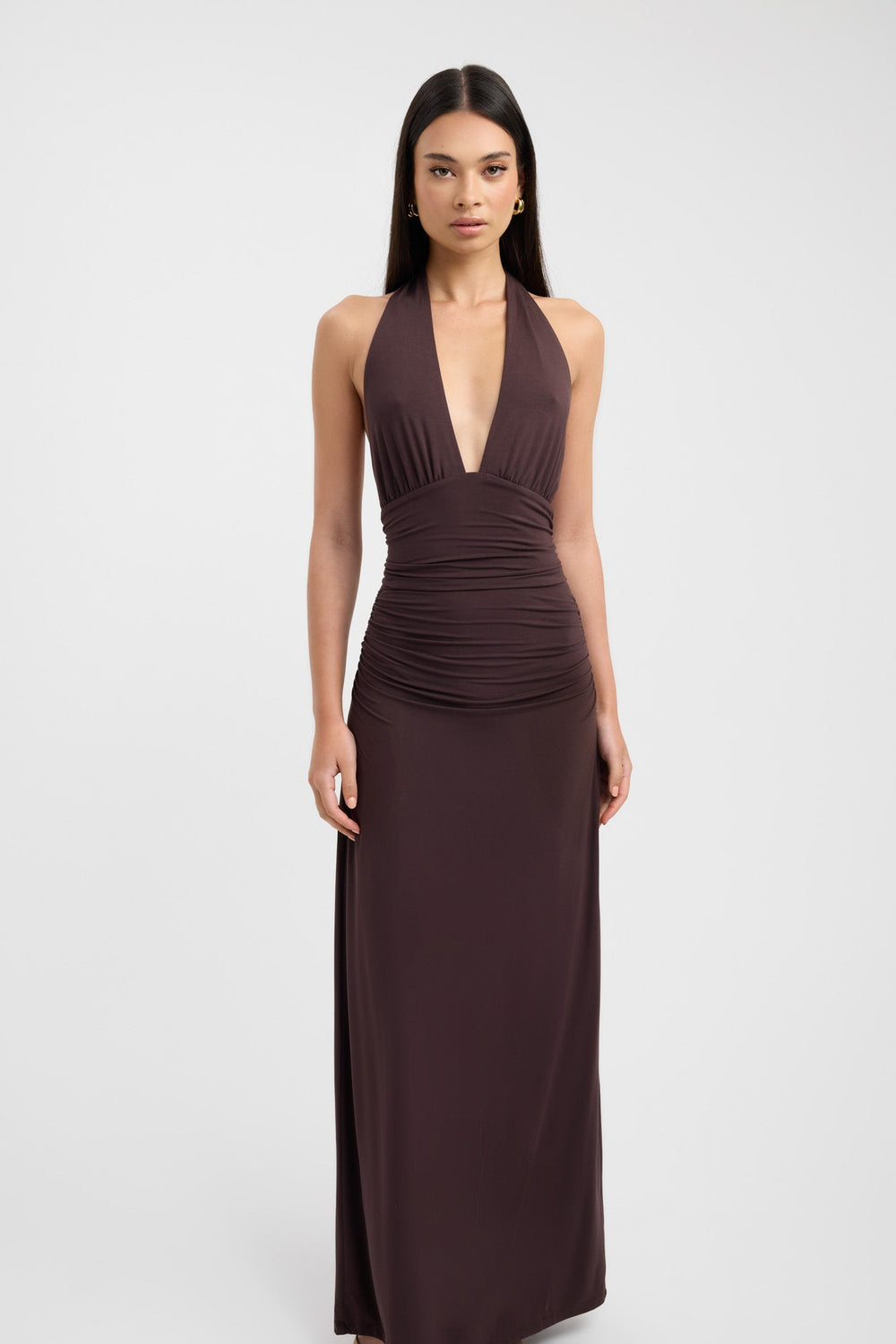 Mocha Elegance Halter Maxi Dress Jasmine's Boutique Australia