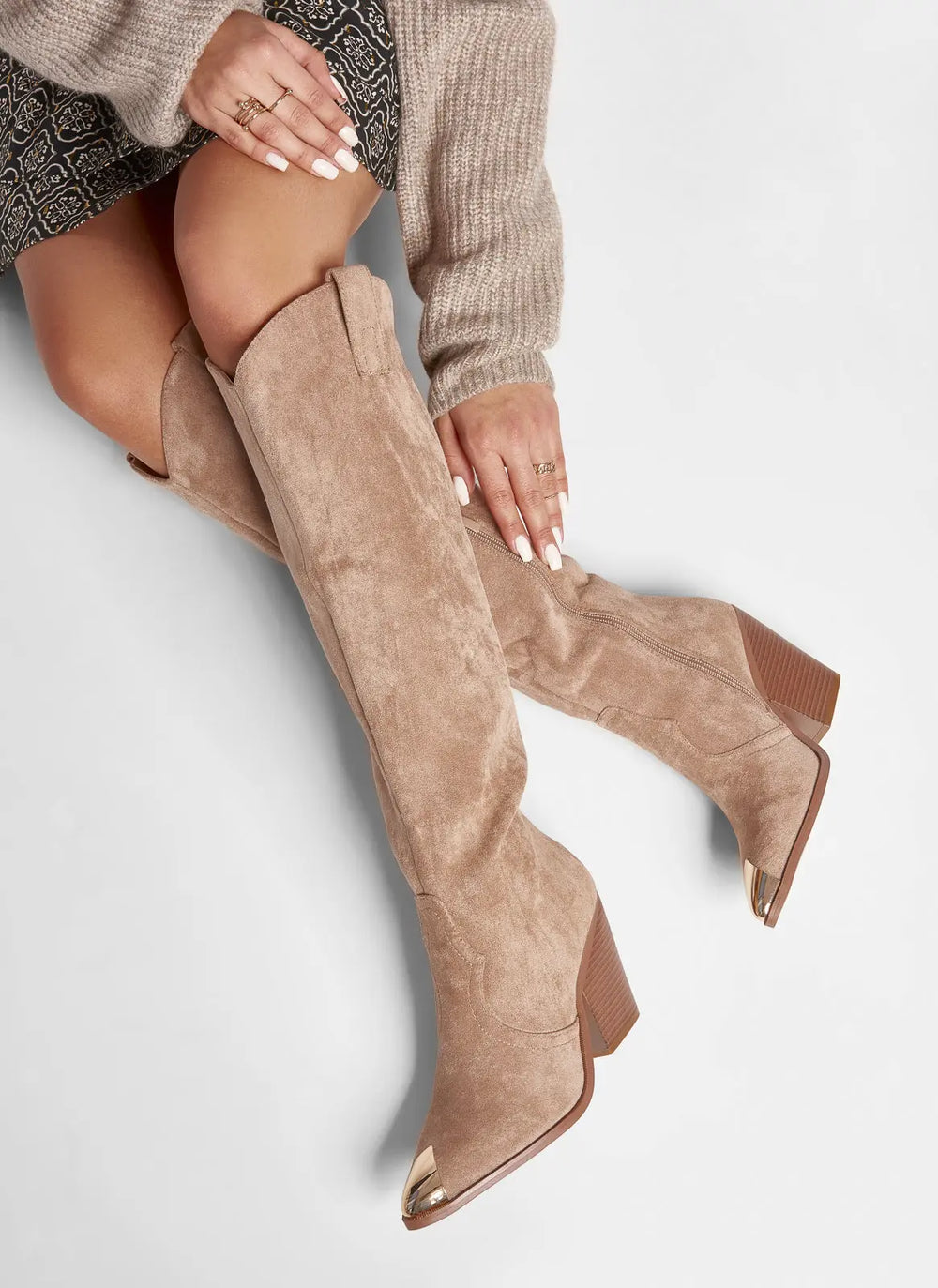 Desert Elegance Suede Knee-High Boots Jasmine's Boutique Australia