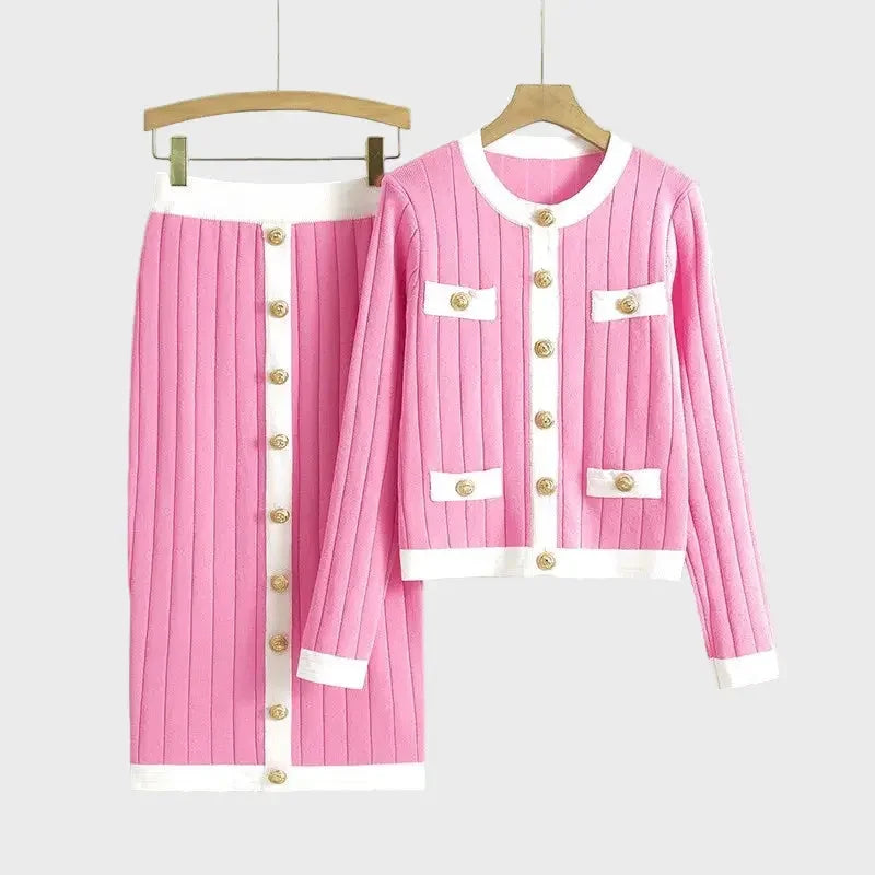 Classic Contrast Button Knit Set Jasmine's Boutique Australia