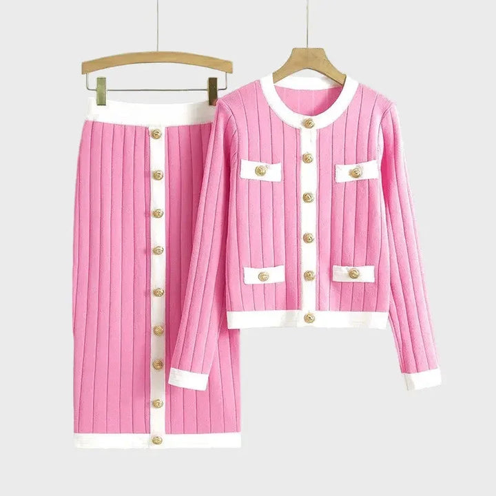 Classic Contrast Button Knit Set Jasmine's Boutique Australia
