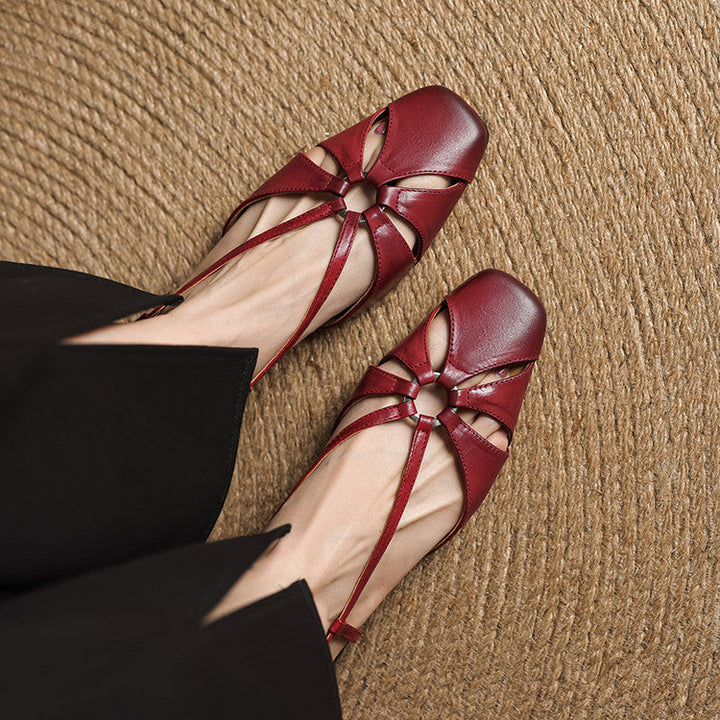 Elora Genuine Leather Sandals  Liora Lane Boutique  Red / 9.5 119.99