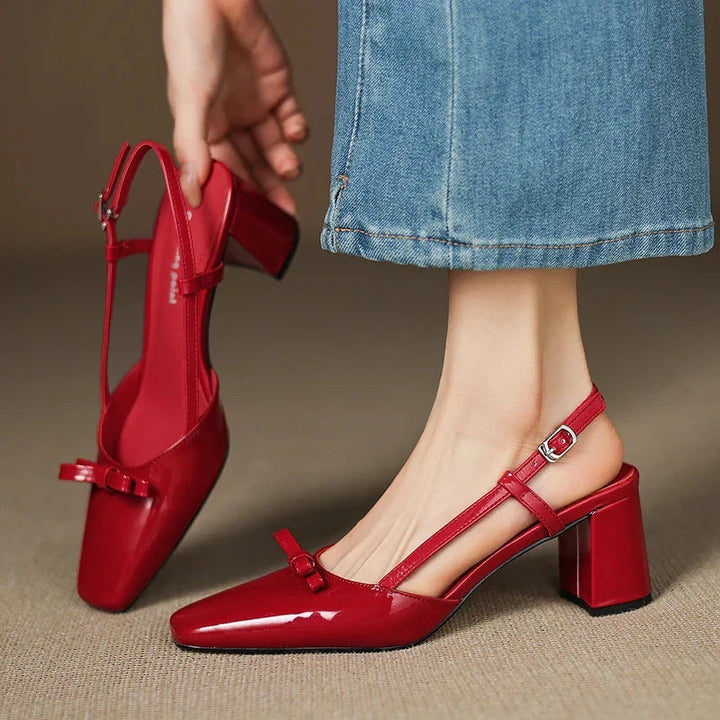 Melani Genuine Leather Heels  Liora Lane Boutique  Red / 11.5 119.99