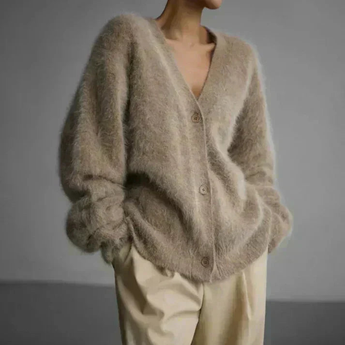 Daisy | Cashmere Cardigan  Liora Lane Boutique  Beige / UK 16-18 (XL) 39.95