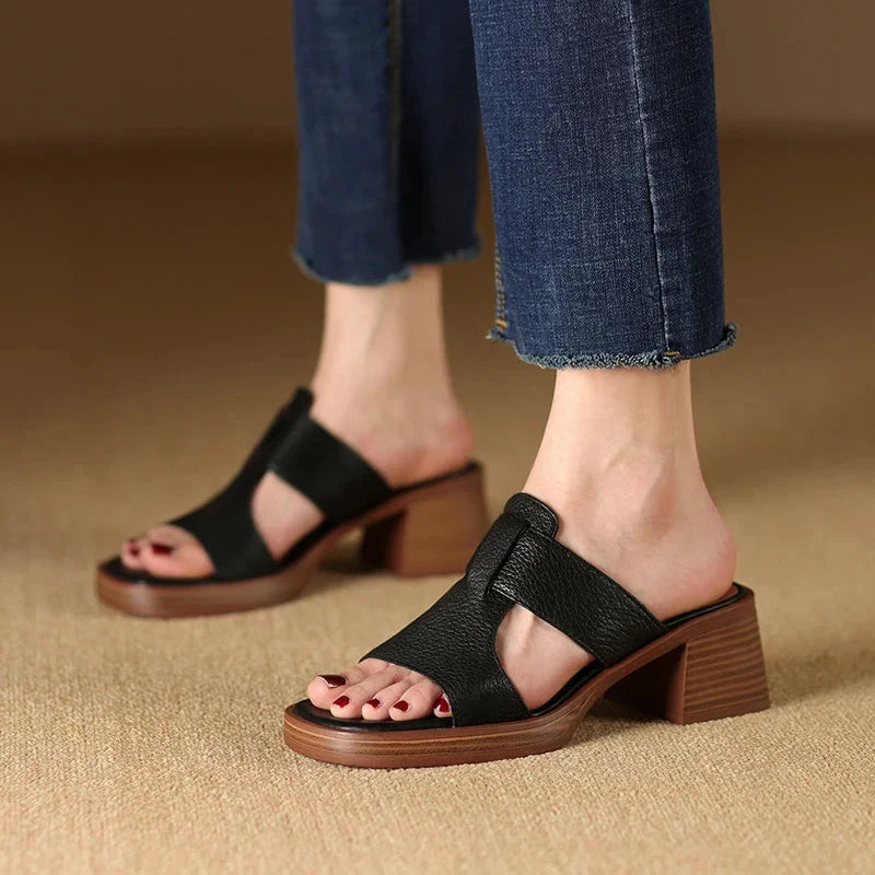 Enara Genuine Leather Sandals  Liora Lane Boutique