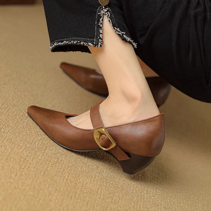 Velma Genuine Leather Heels  Liora Lane Boutique