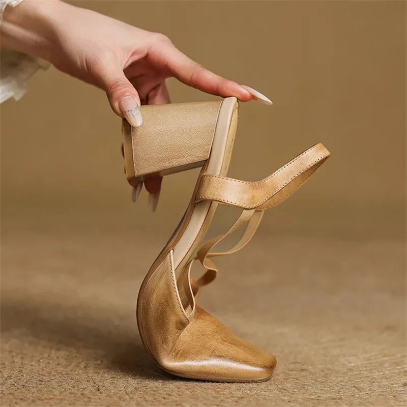 Petra Genuine Leather Heels  Liora Lane Boutique