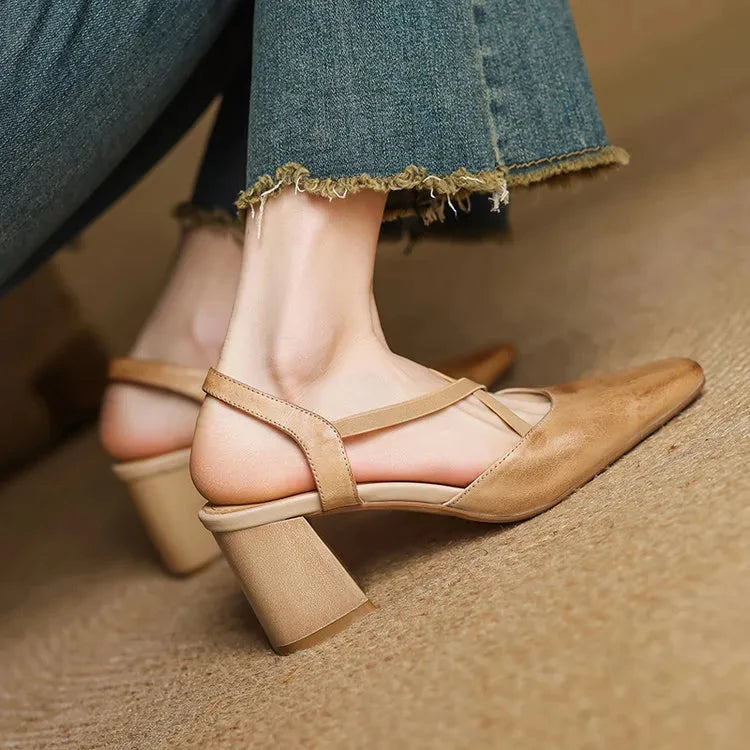 Petra Genuine Leather Heels  Liora Lane Boutique