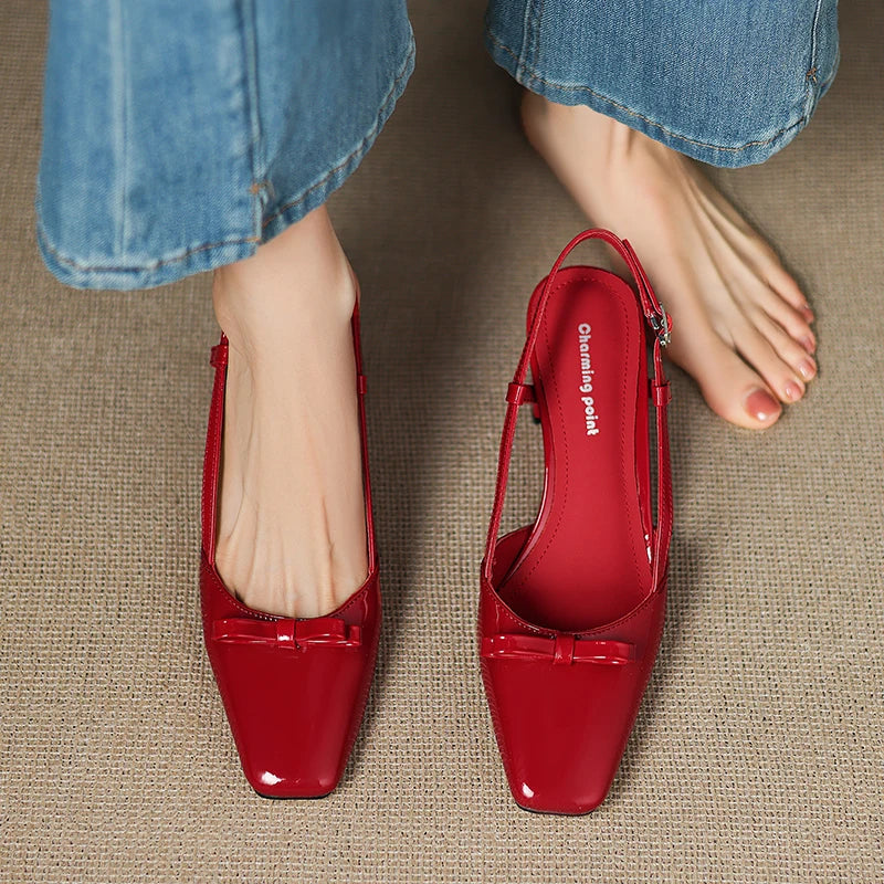 Melani Genuine Leather Heels  Liora Lane Boutique