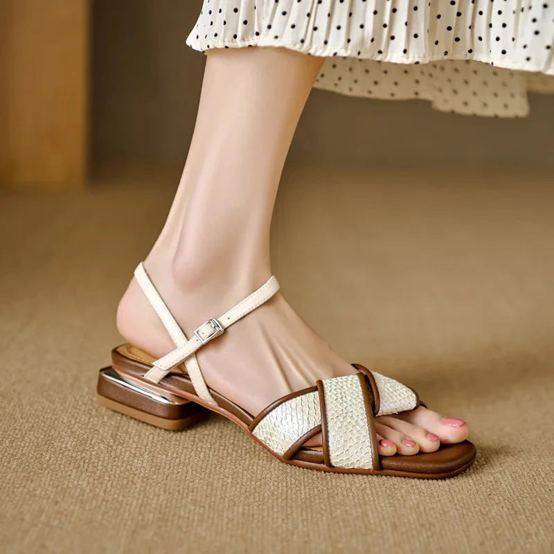 Rovena Leather Sandals  Liora Lane Boutique