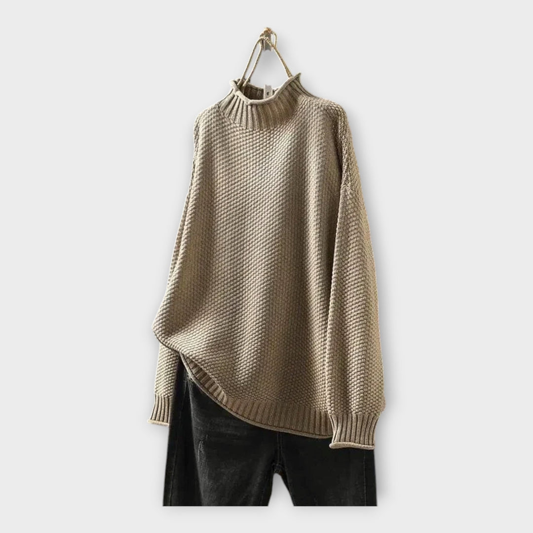 Knit Sweater with High Collar Liora Lane Boutique