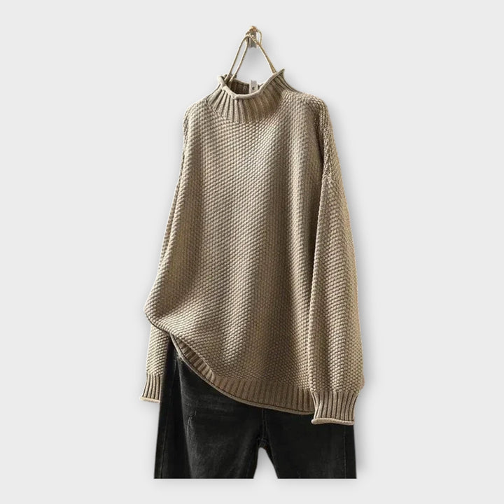 Knit Sweater with High Collar Liora Lane Boutique