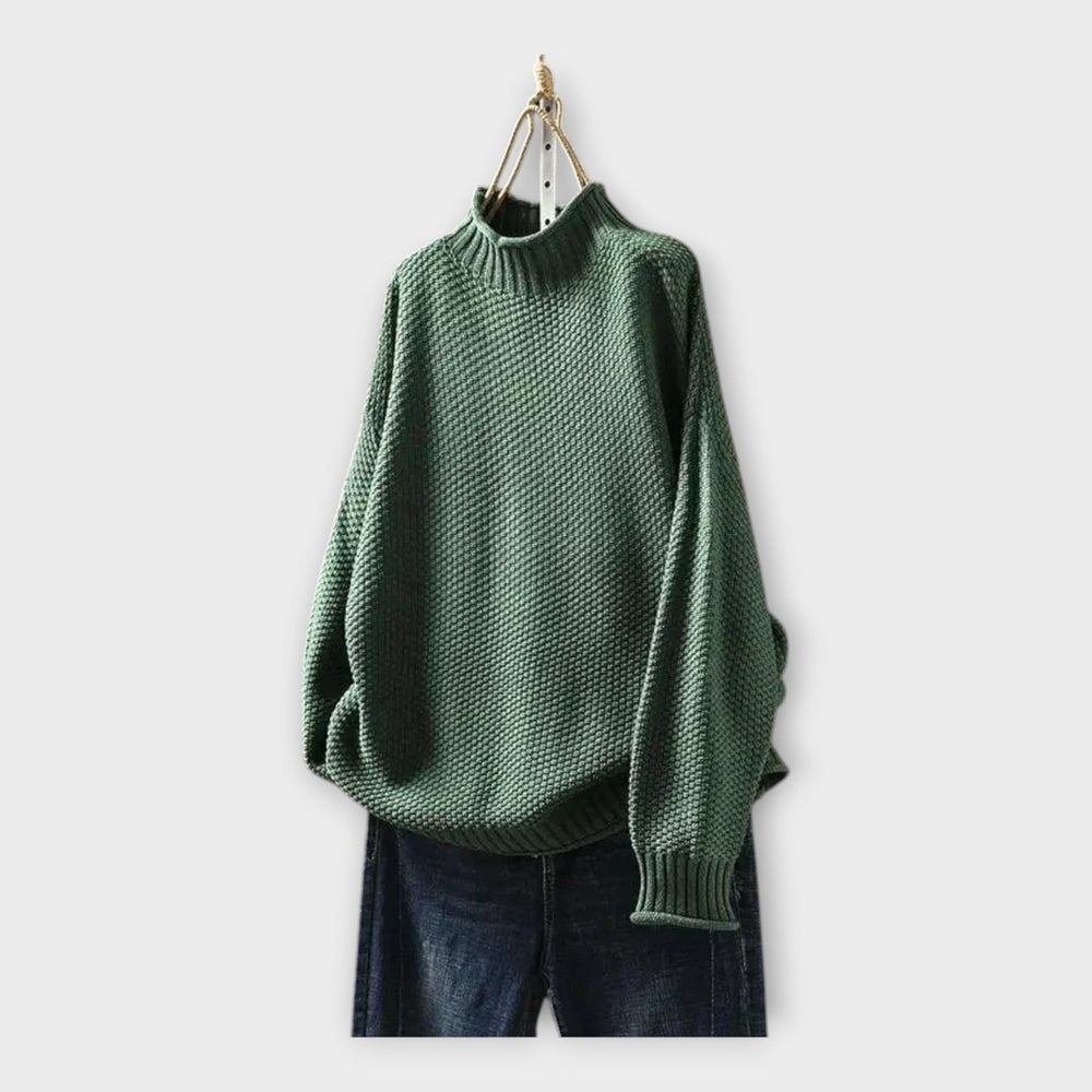 Knit Sweater with High Collar Liora Lane Boutique
