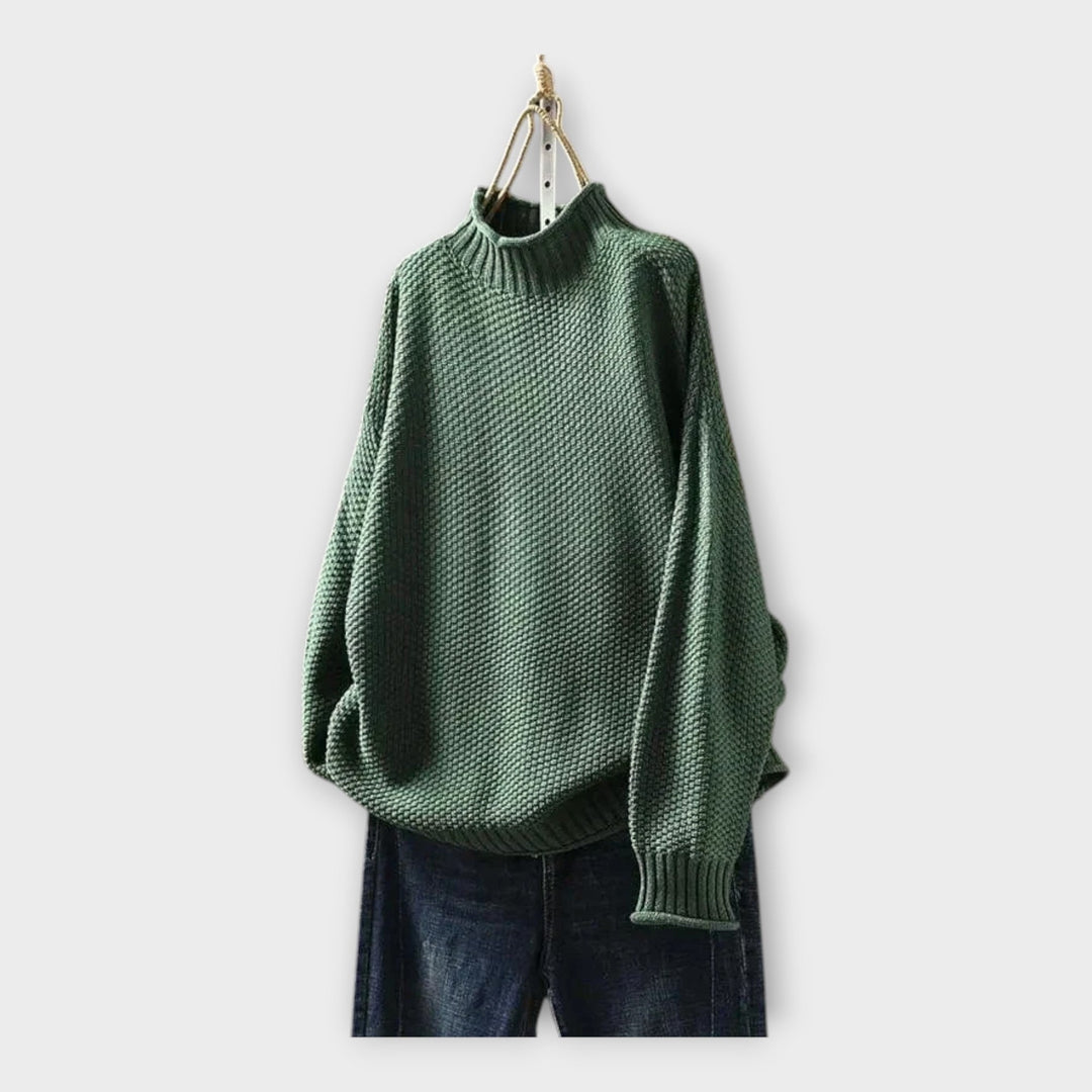 Knit Sweater with High Collar Liora Lane Boutique