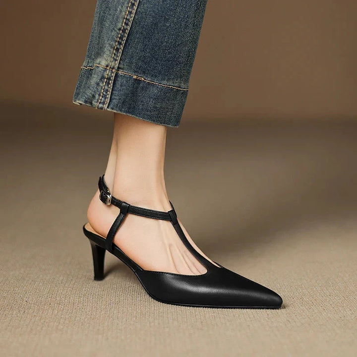 Serava Genuine Leather Heels  Liora Lane Boutique