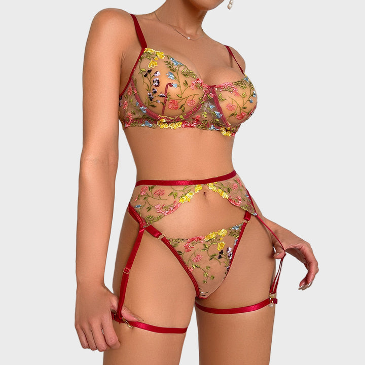 Flora Mystique Embroidered Lingerie Set Jasmine's Boutique Australia