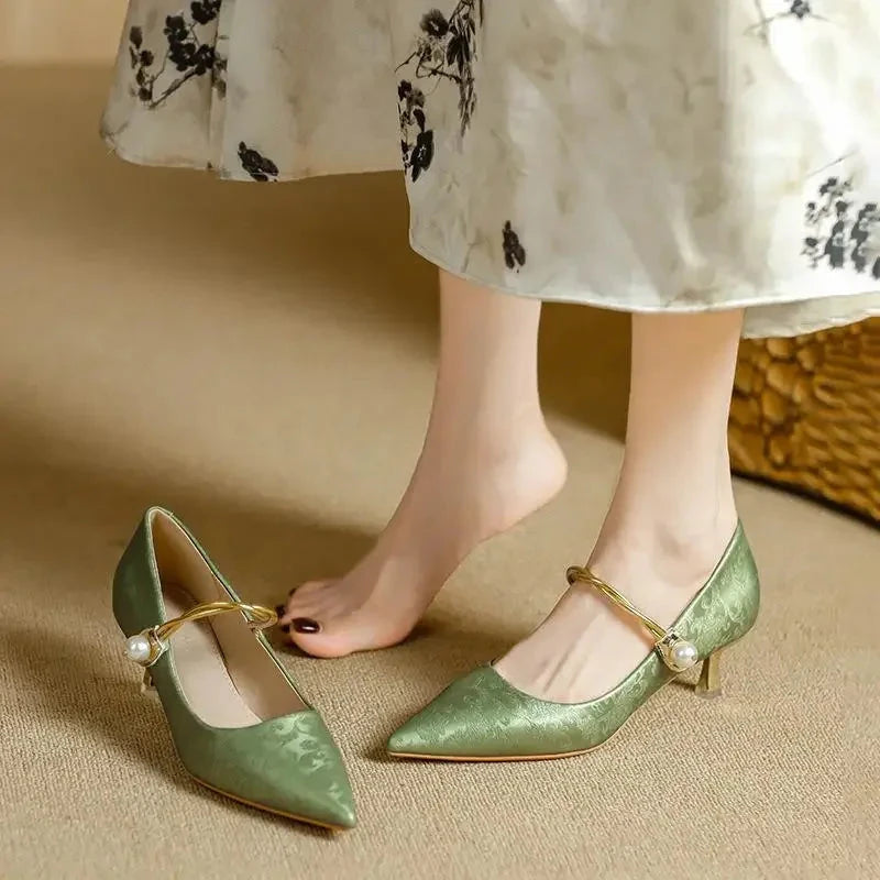 Monroe Kitten Heels  Liora Lane Boutique  Green / 9.5 59.99