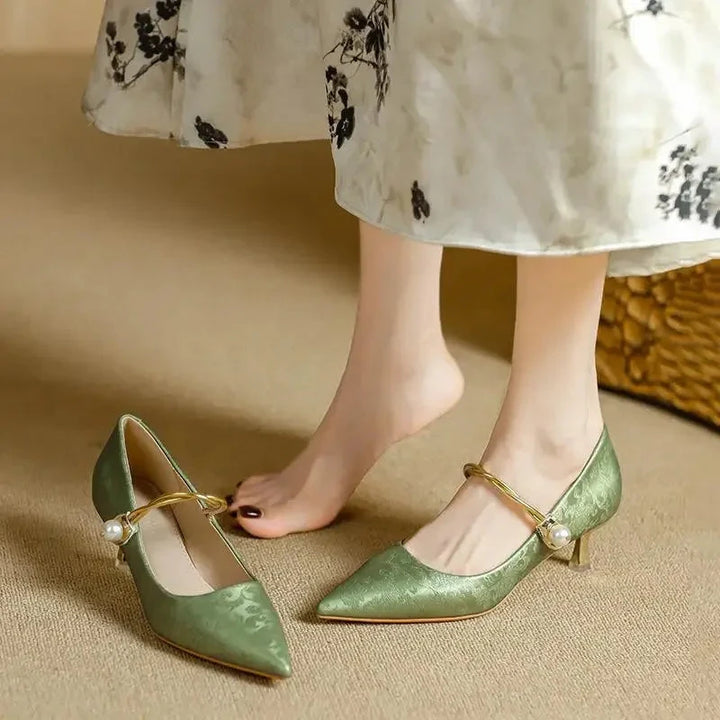 Monroe Kitten Heels  Liora Lane Boutique  Green / 9.5 59.99