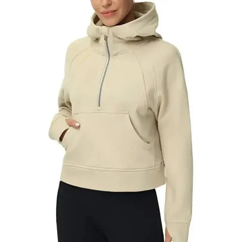 Essential Beige Half-Zip Hoodie Jasmine's Boutique Australia