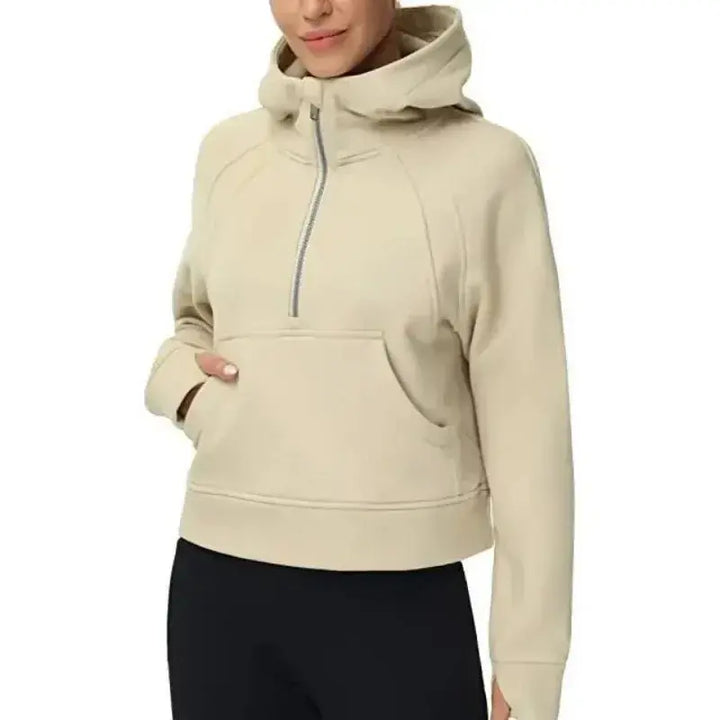 Essential Beige Half-Zip Hoodie Jasmine's Boutique Australia
