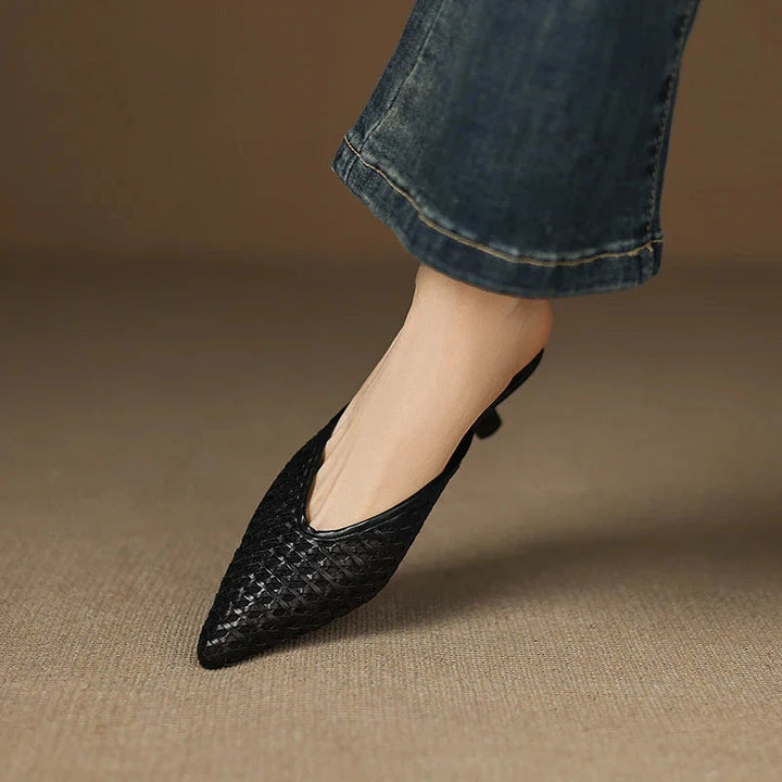 Olivia Genuine Leather Mules  Liora Lane Boutique