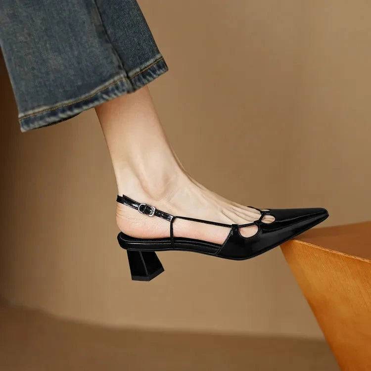 Katie Genuine Leather Slingbacks  Liora Lane Boutique