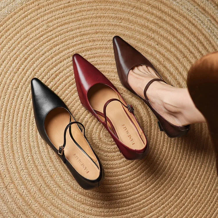 Samara Genuine Leather Heels  Liora Lane Boutique