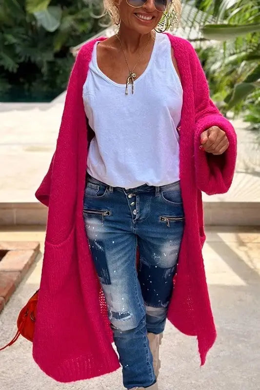 Sunset Glow Long Knit Cardigan Jasmine's Boutique Australia