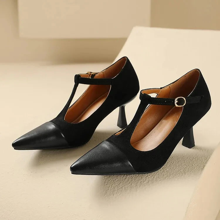 Vistra Leather Heels  Liora Lane Boutique