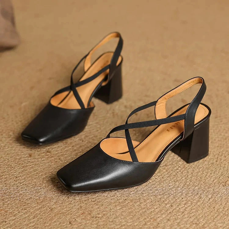 Petra Genuine Leather Heels  Liora Lane Boutique