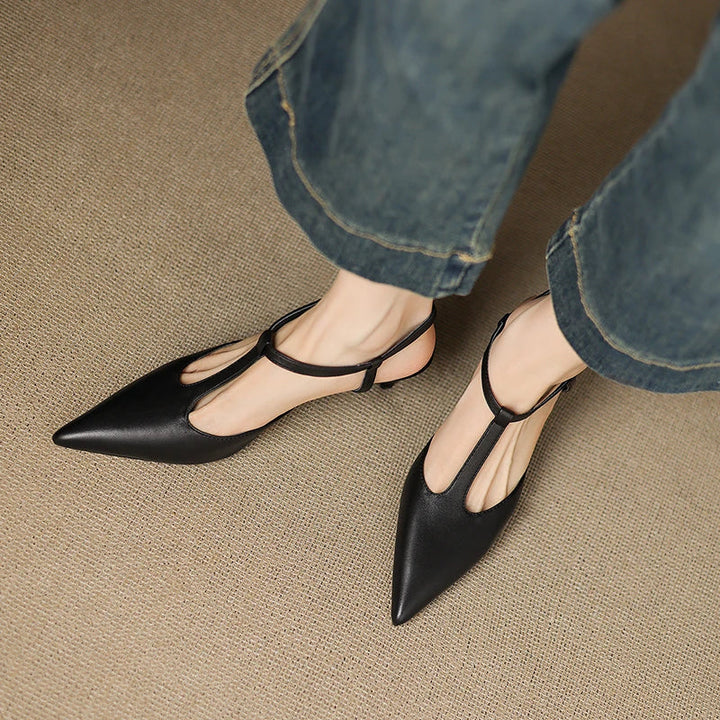 Serava Genuine Leather Heels  Liora Lane Boutique