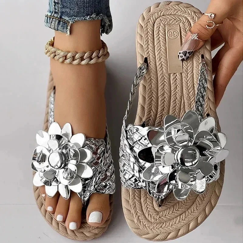 Floria Flip Flops  Liora Lane Boutique  Silver / 12.5 29.99